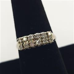 14K WHITE GOLD DIAMOND RING 3.4G SIZE 9